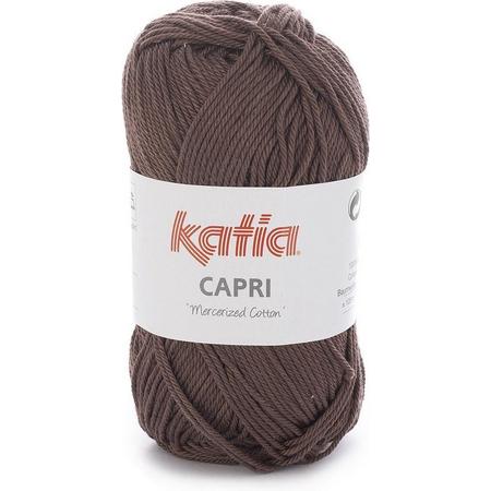 Katia Capri - kleur 127 Donker bruin - bundel 5 x 50 gr. / 125 m. - 100% katoen
