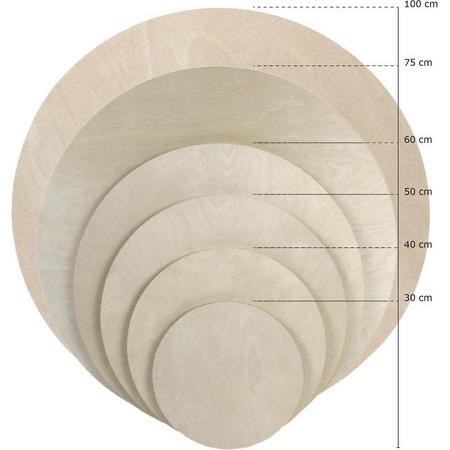 Schilderspaneel hout - per 4 - rond 30cm - Schilderspanelen