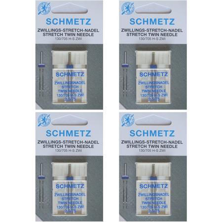 Schmetz machinenaalden tweelingnaald Stretch 2,5-75 universeel, 4 kaarten