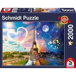   puzzel Parijs, Dag en Nacht, 2000 stukjes - Puzzel