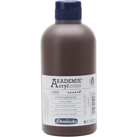 Schmincke AKADEMIE® Acryl color, opaque, 500 ml, burnt umber (669)