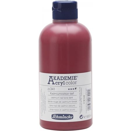 Schmincke AKADEMIE® Acryl color, semi-opaque, fade resistant, 500 ml, cadmium red hue dark (341)