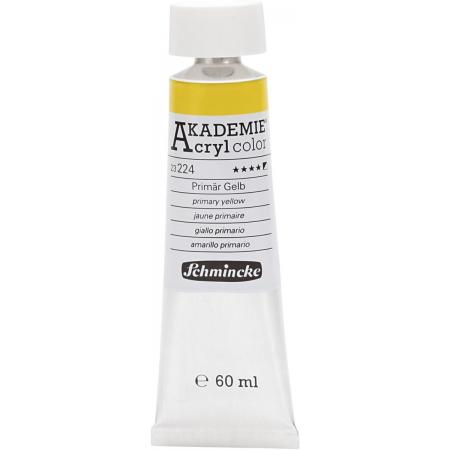 Schmincke AKADEMIE® Acryl color, semi-opaque, good fade resistant, 60 ml, primary yellow (224)