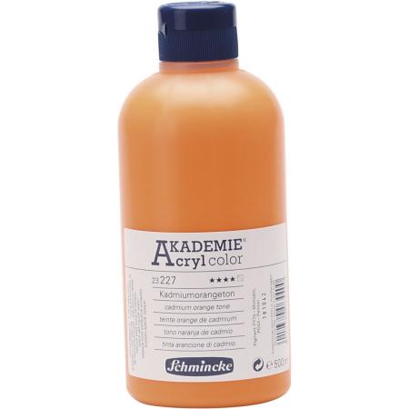 Schmincke AKADEMIE® Acryl color, semi-transparent, good fade resistant, 500 ml, cadmium orange hue (227)