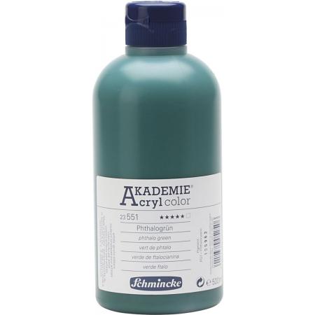 Schmincke AKADEMIE® Acryl color, transparent, 500 ml, phthalo green (551)