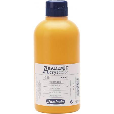 Schmincke AKADEMIE® Acryl color, transparent, fade resistant, 500 ml, indian yellow (226)