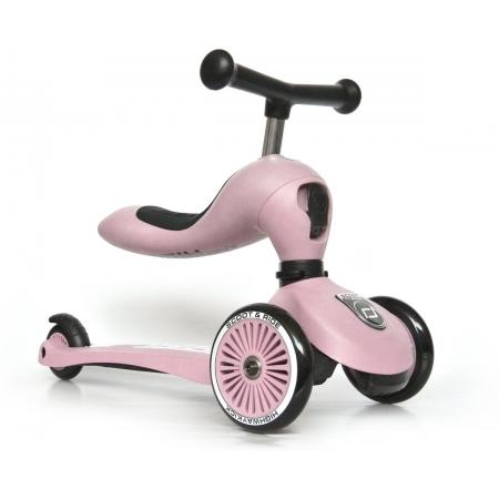 Scoot & Ride - Loopfiets en Scooter stepje in één - Highway Kick - Voor kinderen van 1 tot 5 jaar - Rose ( Baby Pink )