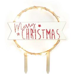 Scrapcooking Taarttopper - Led Merry Christmas - Hout
