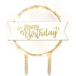 Scrapcooking Taarttopper Led - Happy Birthday - 12x10x0,5cm