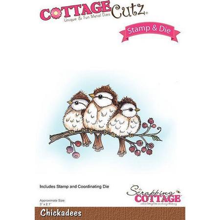 CottageCutz Stamp & Die Chickadees (CCS-038)