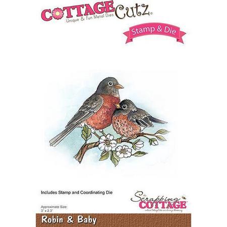 CottageCutz Stamp & Die Robin & Baby (CCS-036)