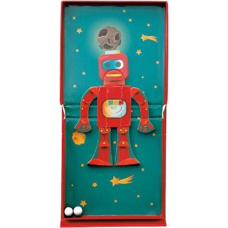 Scratch Magneetspel Robot 2-in-1 15,5 Cm Staal Rood 15-delig