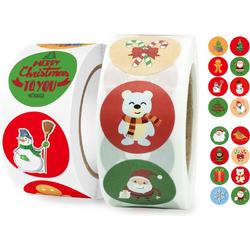 Seasony Kerst Stickers - 1000Stuks - Kerstcadeau - Kerstversiering - Kerstkaarten - Kerstdecoratie