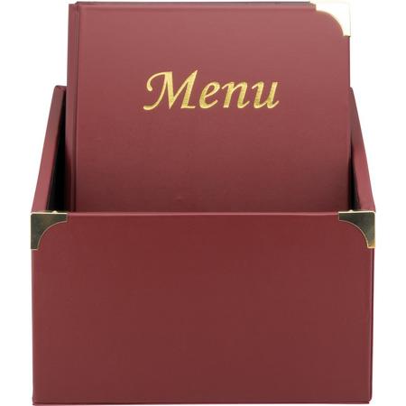 Menukaarten box Basic wijn rood - set van 10 menumappen