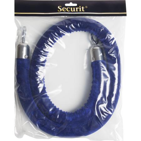 Securit  Afzetkoord deluxe - Chroom/blauw