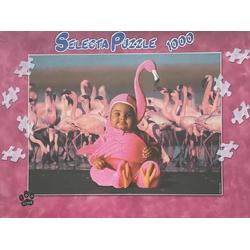Selecta puzzel - Baby in flamingo - 1000 stukjes