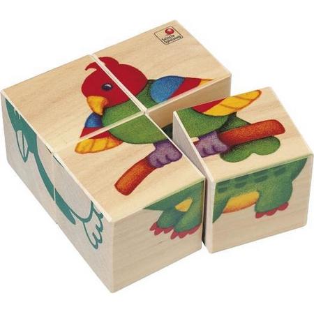 Selecta Spielzeug Blokkenpuzzel Dieren Junior 10 X 10 Cm Hout 4-delig