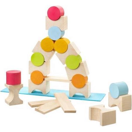 Selecta Spielzeug Stapelspeelgoed Coloro Junior Hout Naturel 20-delig