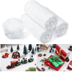 Kerstsneeuwdeken, rol voor snoeiende decoratie, wit, glitter, kerstdeken, kunstsneeuwtapijt, pluizig kunstsneeuwdecoratie voor feestdecoratie (1 stuk, 3 x 20 cm)