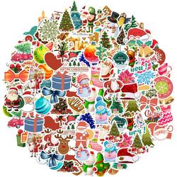 Kerststickers, 100 stuks, kerststickers, kerstman, sneeuwvlok, eland, waterdichte stickers voor skateboard, auto, motorfietsen, fiets, bagage, laptop koffer