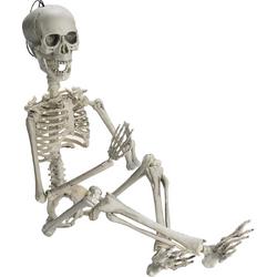 Selwo 48 cm beweegbaar halloween-skelet - full-body skelet met volledig beweegbare gewrichten en 2 sets lichaamstoebehoren voor de beste Halloween-decoratie