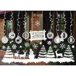 Selwo Kerst-raamstickers, PVC, zelfklevende raamfolie (110 cm x 38 cm)