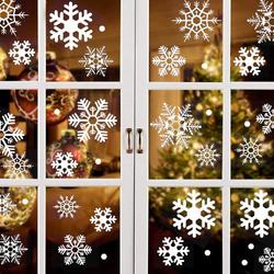 Selwo Sneeuwvlokken raamfotos, 96 herbruikbaar, zelfklevend, statisch pvc-stickers, raamdecoratie, sneeuwvlok, raamdecoratie, kerstfotos, raam, glas, kerstdecoratie