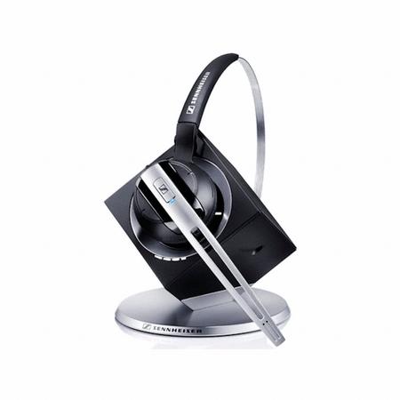 Sennheiser DW 10 USB Office Monauraal oorhaak, Hoofdband Zwart, Geborsteld staal hoofdtelefoon