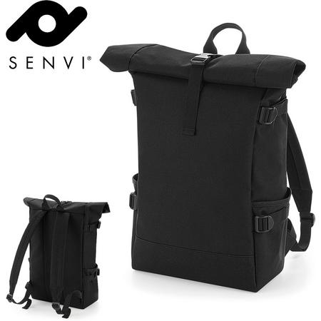 Senvi - Laptop - Rugzak-Backpack - RolTop - Kleur Zwart