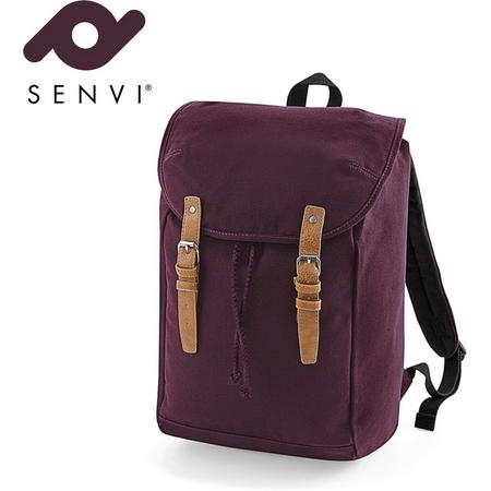 Senvi - Vintage Laptop Rugzak-Backpack - Kleur Bordeaux