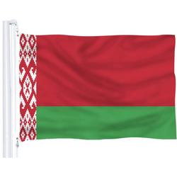 Senvi Printwear - Flag Belarus - Grote Wit-Rusland vlag - Gemaakt Van 100% Polyester - UV & Weerbestendig - Met Versterkte Mastrand - Messing Ogen - 90x150 CM - Fair Working Conditions