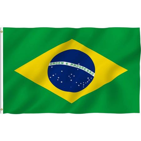 Senvi Printwear - Flag Brazil - Grote Brazilië vlag - Gemaakt Van 100% Polyester - UV & Weerbestendig - Met Versterkte Mastrand - Messing Ogen - 90x150 CM - Fair Working Conditions