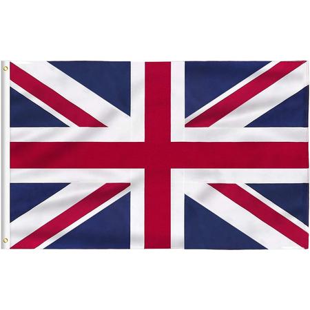 Senvi Printwear - Flag Great Britain - Grote Engelse vlag - Gemaakt Van 100% Polyester - UV & Weerbestendig - Met Versterkte Mastrand - Messing Ogen - 90x150 CM - Fair Working Conditions - UK