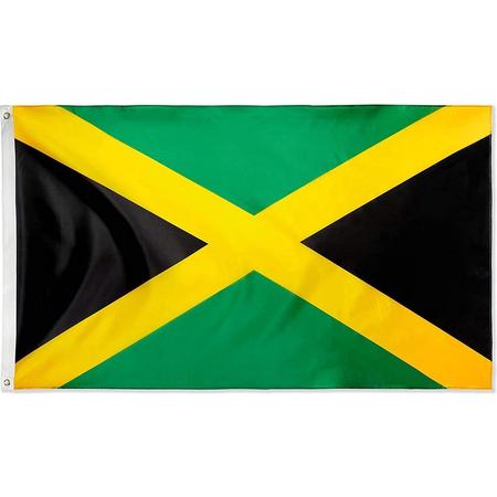 Senvi Printwear - Flag Jamaica - Grote Jamaica vlag - Gemaakt Van 100% Polyester - UV & Weerbestendig - Met Versterkte Mastrand - Messing Ogen - 90x150 CM - Fair Working Conditions