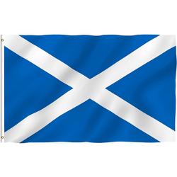 Senvi Printwear - Flag Scotland - Grote Scotland vlag - Gemaakt Van 100% Polyester - UV & Weerbestendig - Met Versterkte Mastrand - Messing Ogen - 90x150 CM - Fair Working Conditions
