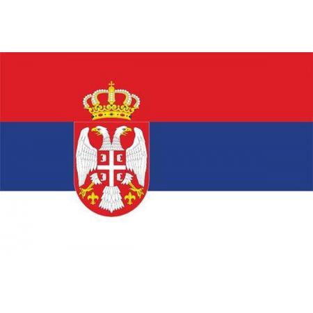 Senvi Printwear - Flag Serbia - Grote Servië vlag - Gemaakt Van 100% Polyester - UV & Weerbestendig - Met Versterkte Mastrand - Messing Ogen - 90x150 CM - Fair Working Conditions