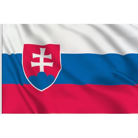 Senvi Printwear - Flag Slovakia - Grote Slovakia vlag - Gemaakt Van 100% Polyester - UV & Weerbestendig - Met Versterkte Mastrand - Messing Ogen - 90x150 CM - Fair Working Conditions
