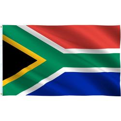 Senvi Printwear - Flag South Africa- South Africa Open vlag - Gemaakt Van 100% Polyester - UV & Weerbestendig - Met Versterkte Mastrand - Messing Ogen - 90x150 CM - Fair Working Conditions