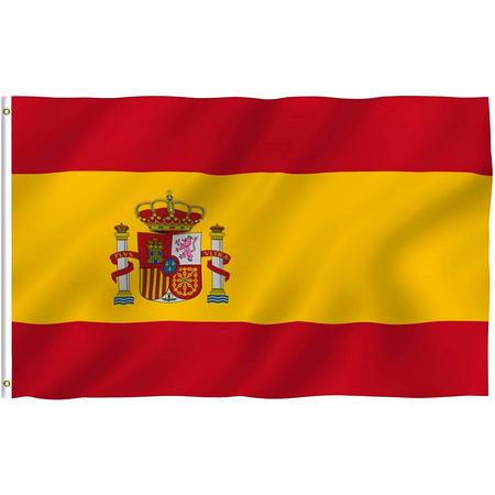 Senvi Printwear - Flag Spain - Grote Spaanse vlag - Gemaakt Van 100% Polyester - UV & Weerbestendig - Met Versterkte Mastrand - Messing Ogen - 90x150 CM - Fair Working Conditions - Spanje