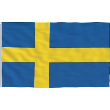 Senvi Printwear - Flag Sweden - Grote Zweden vlag - Gemaakt Van 100% Polyester - UV & Weerbestendig - Met Versterkte Mastrand - Messing Ogen - 90x150 CM - Fair Working Conditions