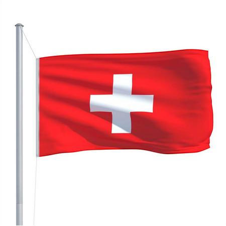 Senvi Printwear - Flag Switzerland - Grote Zwitserland vlag - Gemaakt Van 100% Polyester - UV & Weerbestendig - Met Versterkte Mastrand - Messing Ogen - 90x150 CM - Fair Working Conditions