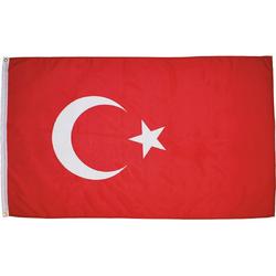 Senvi Printwear - Flag Turkey- Grote Turkije vlag - Gemaakt Van 100% Polyester - UV & Weerbestendig - Met Versterkte Mastrand - Messing Ogen - 90x150 CM - Fair Working Conditions