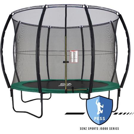 Trampoline - Senz Sports J5000 Series - 305 cm - Groen - trampoline met elastieken