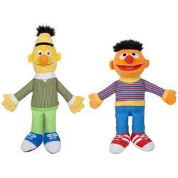 2x Sesamstraat Bert en Ernie knuffels/poppen 28 cm