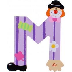 letter M clown 10 cm paars