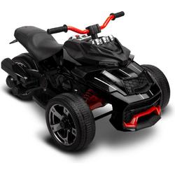 Elektrische kinderauto trike zwart, met afstandsbediening