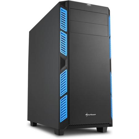 Sharkoon AI7000 Silent Midi-Toren Zwart, Blauw computerbehuizing
