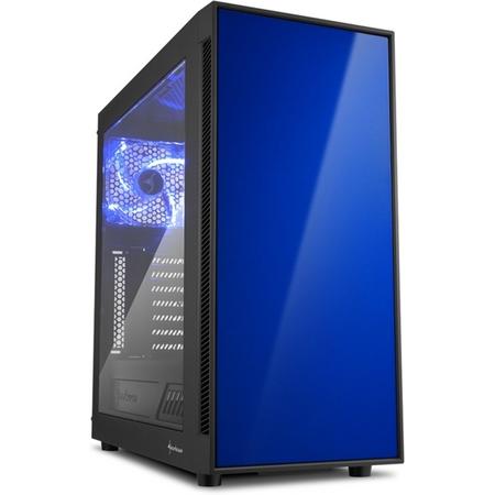 Sharkoon AM5 Window Zwart, Blauw computerbehuizing