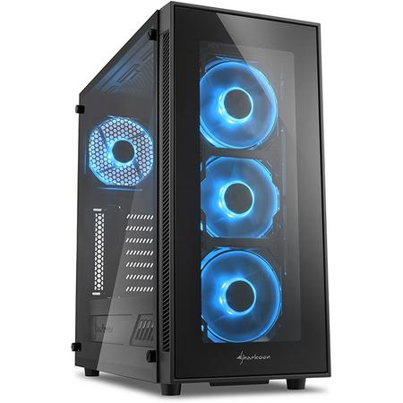 Sharkoon TG5 Midi-Toren Zwart-blauw - PC behuizing