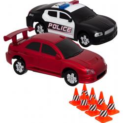 Sharper image RC raceset politie en race auto – 2 spelers – met pionnen